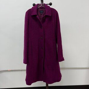 Land's End Cranberry Wool Blend Coat Size 12 Tall